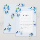 Blauw en Delicate Bloesem Huwelijks RSVP