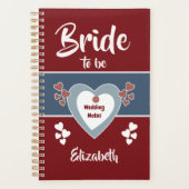 Blauw en diep rood bruid om trouwnotities te zijn planner (Voorkant)