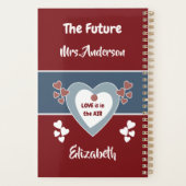 Blauw en diep rood bruid om trouwnotities te zijn planner (Achterkant)