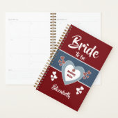 Blauw en diep rood bruid om trouwnotities te zijn planner (Display)