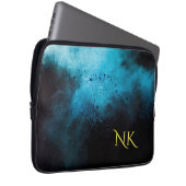 blauw en donker hoesje laptop laptop sleeve (Voorkant Rechts)