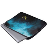 blauw en donker hoesje laptop laptop sleeve (Voorkant onderkant)