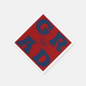 Blauw en donkerrood Afstuderen Servet (Hoek)