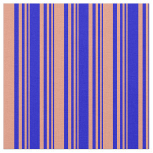 Blauw- en donkerzalm, gekleurd linnen patroon stof
