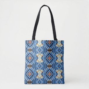 Blauw en doorbladert abstract tas