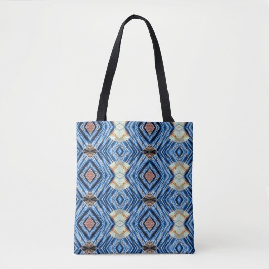 Blauw en doorbladert abstract tas (Voorkant)