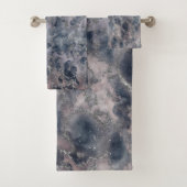 Blauw en dubbelzinnig Roos Roze Abstracte Waterver Bad Handdoek (Insitu)