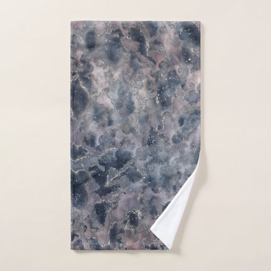 Blauw en dubbelzinnig Roos Roze Abstracte Waterver Bad Handdoek (Handdoek)