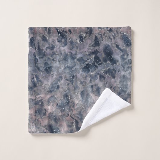 Blauw en dubbelzinnig Roos Roze Abstracte Waterver Bad Handdoek (Wasdoekje)