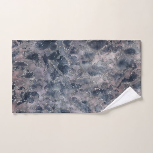 Blauw en dubbelzinnig Roos Roze Abstracte Waterver Bad Handdoek (Handdoek)