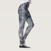 Blauw en dubbelzinnig Roos Roze Abstracte Waterver Leggings (Rechts)