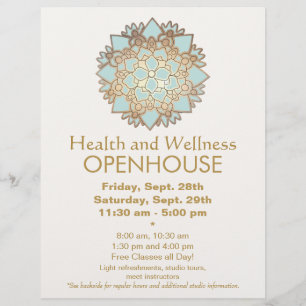 Blauw en Faux Gold Leaf Health and Wellness Flyer