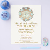 Blauw en Faux Gold Leaf Health and Wellness Flyer (Enkel)
