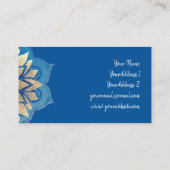 blauw en faux goud visitekaartje (Achterkant)