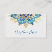 blauw en faux goud visitekaartje (Voorkant)