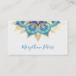 blauw en faux goud visitekaartje