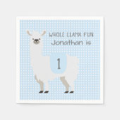 Blauw en fijn Kind 1e verjaardag Servet (Voorkant)