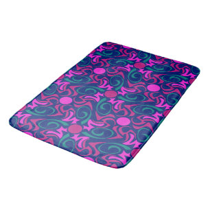 Blauw en Fuchsia roze ster naadloze vectorpatronen Badmat