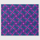 Blauw en Fuchsia roze ster naadloze vectorpatronen Cadeaupapier (Vlak)