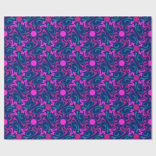 Blauw en Fuchsia roze ster naadloze vectorpatronen Cadeaupapier (Vlak)