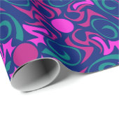 Blauw en Fuchsia roze ster naadloze vectorpatronen Cadeaupapier (Rol Hoek)