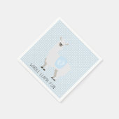 Blauw en gebroken wit geslacht Neutraal Llama Baby Servet (Hoek)