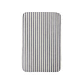 blauw en gebroken wit tikkende streep badmat (Voorkant Verticaal)