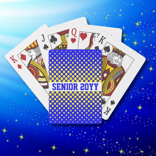 Blauw en Geel 2025 High School Senior Pokerkaarten