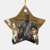 Blauw en Geel Aangepast siereskader Keramisch Ornament (Achterkant)