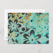 Blauw en geel abstract briefkaart (Voorkant / Achterkant)