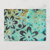 Blauw en geel abstract briefkaart (Voorkant)