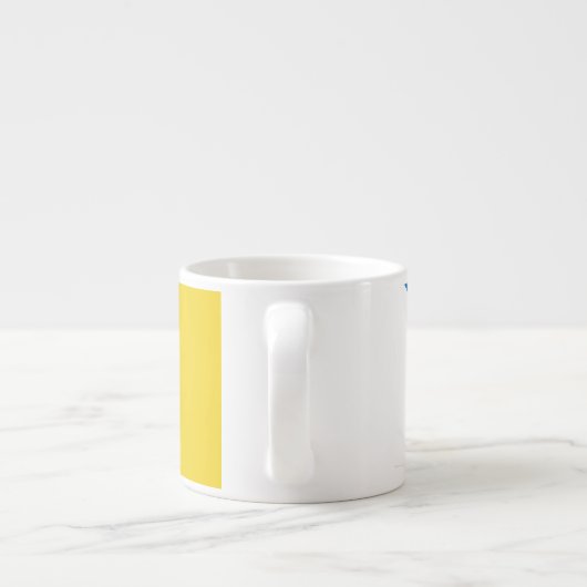 Blauw en geel Abstract Espresso Kop (Achterkant)