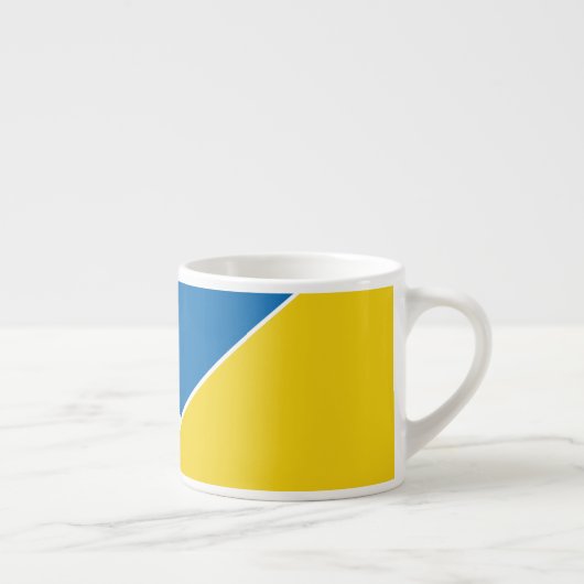 Blauw en geel Abstract Espresso Kop (Rechts)