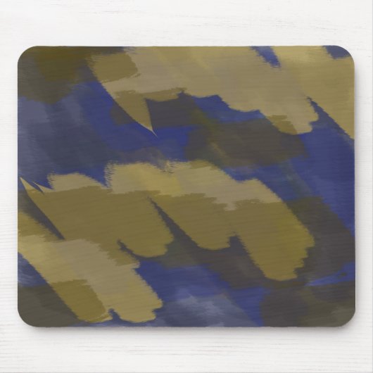 Blauw en geel abstract muismat (Voorkant)