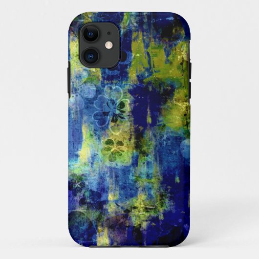 Blauw en geel abstract schilderij Case-Mate iPhone case (Achterkant)
