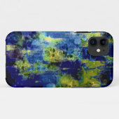 Blauw en geel abstract schilderij Case-Mate iPhone case (Achterkant (horizontaal))
