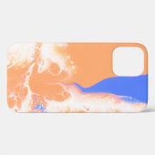 BLAUW EN GEEL ABSTRACTE VERF Case-Mate iPhone CASE (Achterkant (horizontaal))