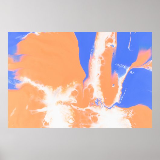 BLAUW EN GEEL ABSTRACTE VERF POSTER (Voorkant)