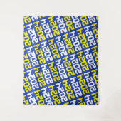 Blauw en geel Afstuderen achtergrond Wandkleed (Voorkant)