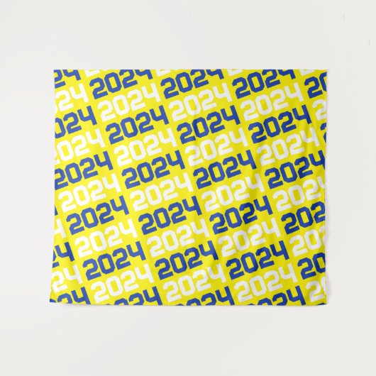 Blauw en geel Afstuderen achtergrond Wandkleed (Voorkant (horizontaal))