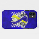 Blauw en Geel Awareness Ribbon met Wings Case-Mate iPhone Case (Achterkant (horizontaal))