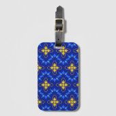 Blauw en geel Azulejo Bagagelabel (Voorkant (verticaal))