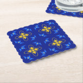 Blauw en geel Azulejo Kartonnen Onderzetters (Gebogen)