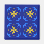 Blauw en geel Azulejo Magneet (Voorkant)