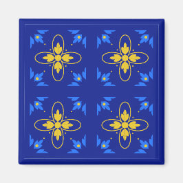 Blauw en geel Azulejo Magneet