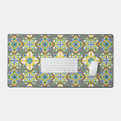 💛 💙 blauw en geel Azulejos Bureaumat (Keyboard & Muis)