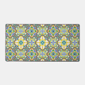 💛 💙 blauw en geel Azulejos Bureaumat (Voorkant)