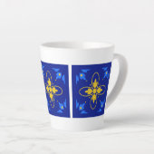 Blauw en geel Azulejos Latte Mok (Rechterhoek)