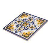 💛 🤍 Blauw en geel Azulejos, Stone Tegeltje (Zijkant)