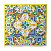 💛 💙 blauw en geel Azulejos Tegeltje (Voorkant)